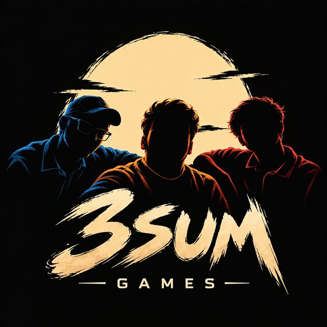 3SumGames logo: three player silhouettes in front of a rising sun